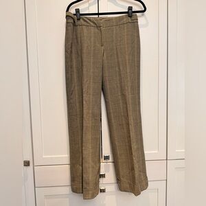 Ann Taylor Petite Plaid Dress Pants in Taupe and Brown